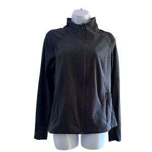 All in Motion Jacket Large Athletic Zip Up Front and Pockets Dark Gray Fitted